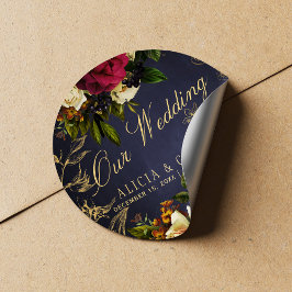 Unsere Hochzeit elegante marokkanische Hochzeit Go Runder Aufkleber