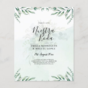 UNSERE HOCHZEIT Grüne spanische HOCHZEITSEinladung Flyer
