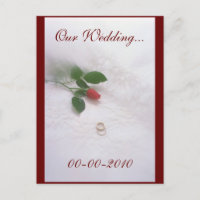 Unsere Hochzeit Hübsche Rote Rose und Rings