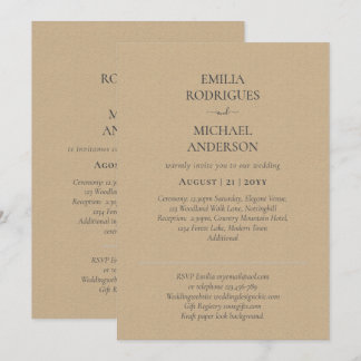 Unsere Hochzeit Moderne Typografie EINLADUNG IN VI