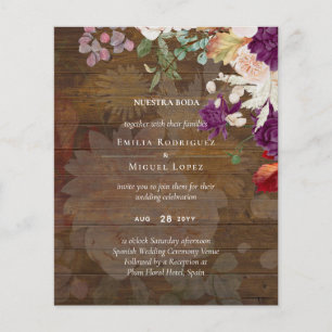 UNSERE HOCHZEIT Pflaumen Herbst Blumen Spanische H Flyer