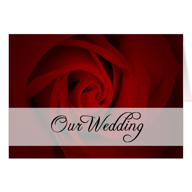 Unsere Hochzeit : Rote Rose : (Vorderseite (Horizontal))