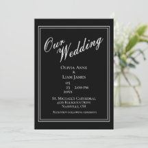 Unsere Hochzeit Schwarz-weiß modern und elegant