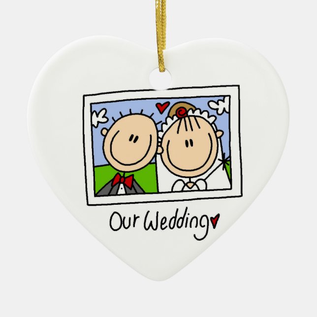 Unsere Hochzeits-Braut und Bräutigam-T - Shirts Keramik Ornament (Vorne)