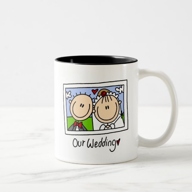 Unsere Hochzeits-Tasse Zweifarbige Tasse (Rechts)