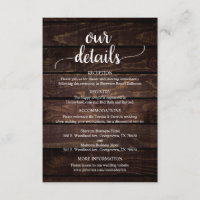 Unsere Hochzeitsdetails, rustikales dunkles Holz a