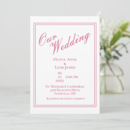 Unsere Hochzeitsdusty-Rose Moderne Elegante Hochze Einladung