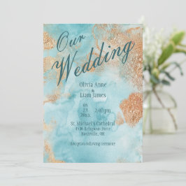 Unsere Hochzeitsgoldblütenhochzeit Abstrakt Einladung