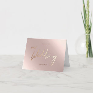 Unsere Hochzeitskarten Faux-Folie Roségold Dankeskarte
