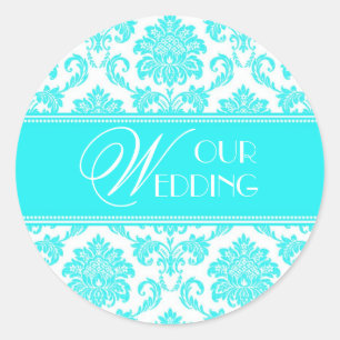 Unsere Hochzeitsklemme für Türkis Runder Aufkleber
