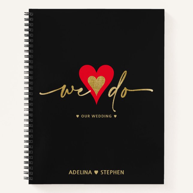 Unsere Hochzeitspläne Hochzeitsjournal Chic Gold S Notizbuch (Vorderseite)