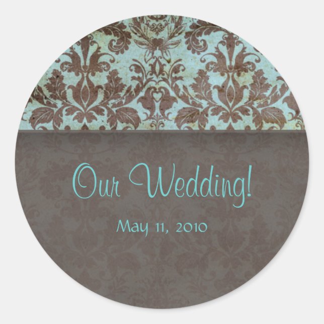 Unsere Hochzeitsticker für RSVP Runder Aufkleber (Vorderseite)