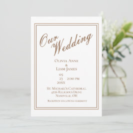 Unsere Hochzeitsweiße Moderne Einladung