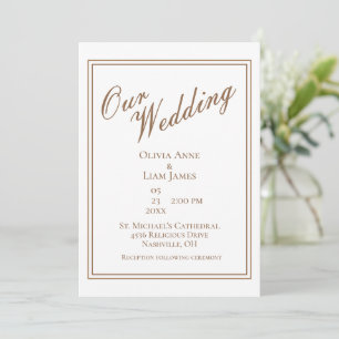 Unsere Hochzeitsweiße Moderne Einladung