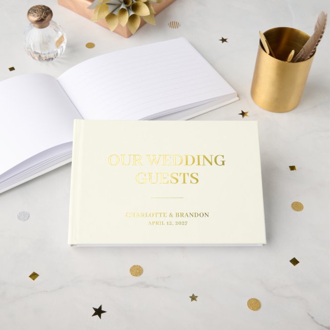 Unsere klassische Hochzeit Gästebuch (Vorderseite Offen)