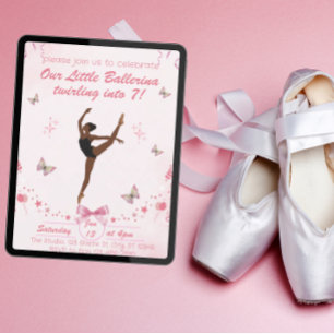 Unsere kleine Ballerina zum Geburtstag Einladung