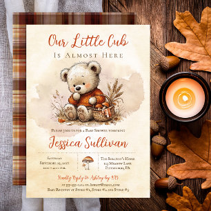 Unsere kleine Bärenjunge Teddybär Herbst-Baby-Part Einladung