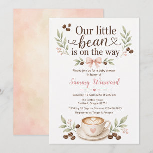 Unsere kleine Bohne Coffee Baby Shower Einladung