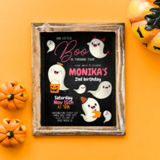 Unsere kleine Boo Girl Halloween-Einladung Einladung