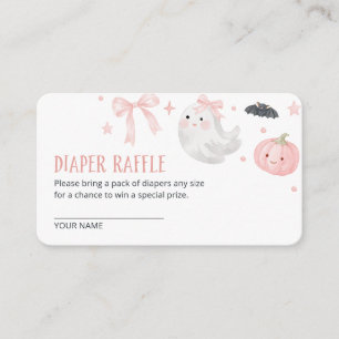 Unsere kleine Boo Mädchen Baby Shower Windel-Raffl Begleitkarte