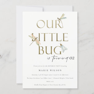 Unsere kleine Bug Gold Dragonfly jeden Geburtstag Einladung