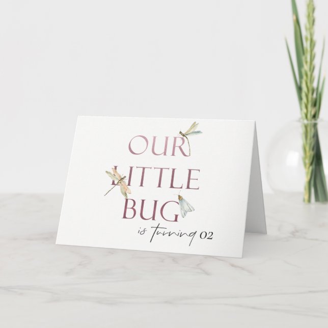 Unsere kleine Bug Pink Dragonfly jedes Alter Gebur Dankeskarte (Vorderseite)