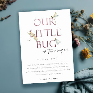 Unsere kleine Bug Pink Dragonfly jedes Alter Gebur Dankeskarte
