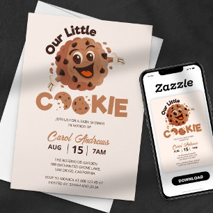 Unsere kleine Cookie süße Babyparty Einladung