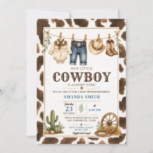 Unsere kleine Cowboy-Wäscheleine Western-Baby-Part Einladung