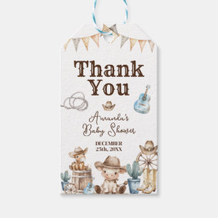 Unsere kleine Cowboy Wild West Babydusche Danke Geschenkanhänger