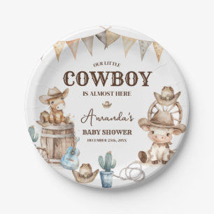 Unsere kleine Cowboy Wild West Babydusche Pappteller