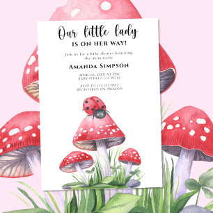 Unsere kleine Dame ist auf dem Weg Baby Shower Einladung
