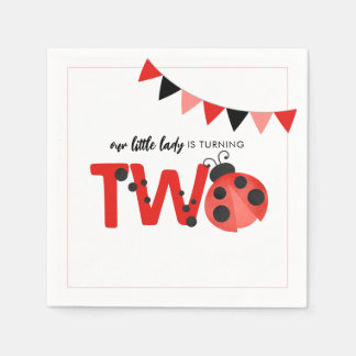 Unsere kleine Dame wird zwei Ladybug Serviette