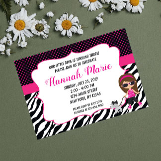 Unsere kleine Diva zum Geburtstag Einladung