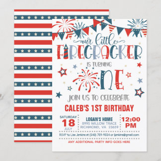 Unsere kleine Firecracker Einladung zum 1. Geburts
