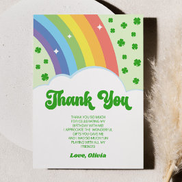 Unsere kleine glückliche Charm Rainbow Birthday Pa Dankeskarte