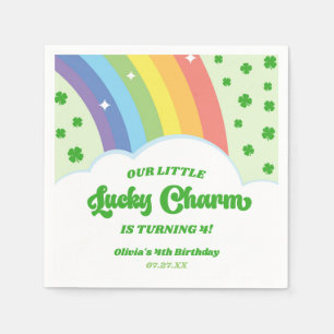 Unsere kleine glückliche Charm Rainbow Birthday Pa Serviette