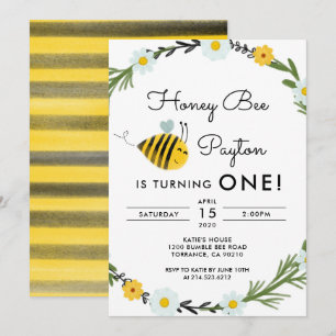 Unsere kleine Hone Bee Erste Geburtstagseinladung Einladung