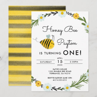 Unsere kleine Hone Bee Erste Geburtstagseinladung Einladung