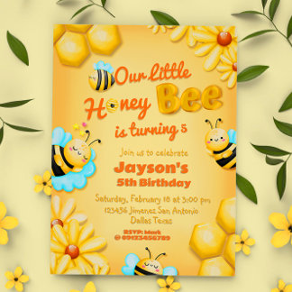 Unsere kleine Honigbiene zum Geburtstag Einladung