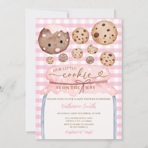 Unsere kleine Kekse Baby Dusche in Jar Pink Gingha Einladung