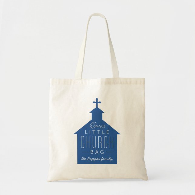 Unsere kleine Kirchentasche niedliche blaue Tasche (Vorne)