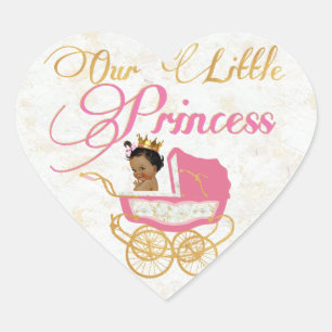 Unsere kleine königliche afrikanische Prinzessin Herz-Aufkleber