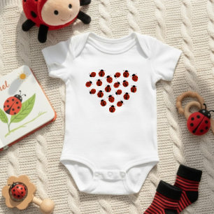 Unsere kleine Lady Whimsical Ladybug Herz Baby Strampler