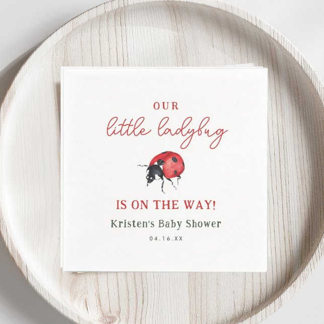 Unsere kleine Ladybug Girl-Babydusche Serviette (Von Creator hochgeladen)