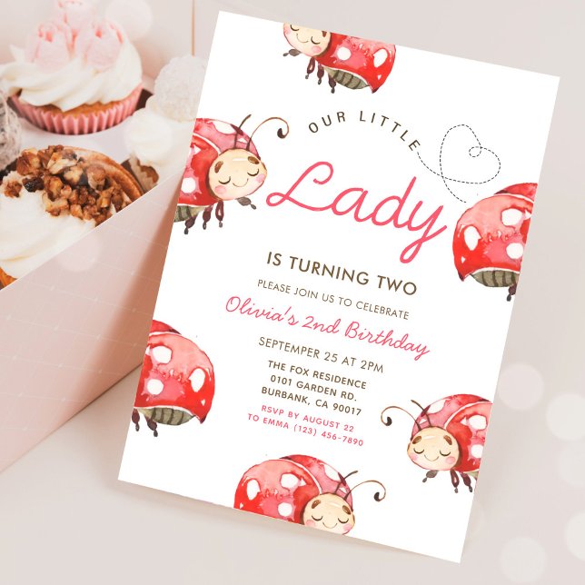 Unsere kleine Ladybug Girl Birthday Party Einladung (Von Creator hochgeladen)