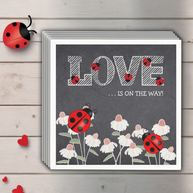 Unsere kleine Liebe Bug Chalkboard Babydusche Serviette (Von Creator hochgeladen)