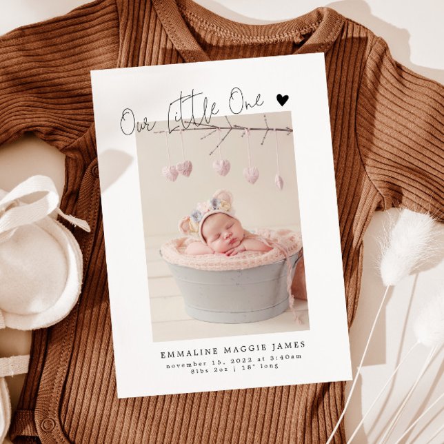 Unsere kleine, moderne Geburtsankündigung Ankündigung (Von Creator hochgeladen)