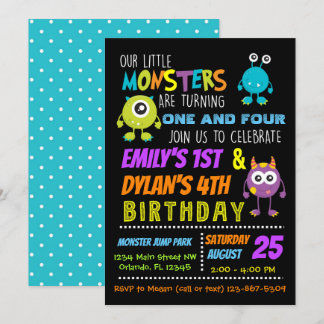 Unsere kleine Monster-Party zum Geburtstag Einladung