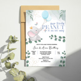 Unsere kleine Peanut Niedliche Elaphant Baby Boy D Einladung